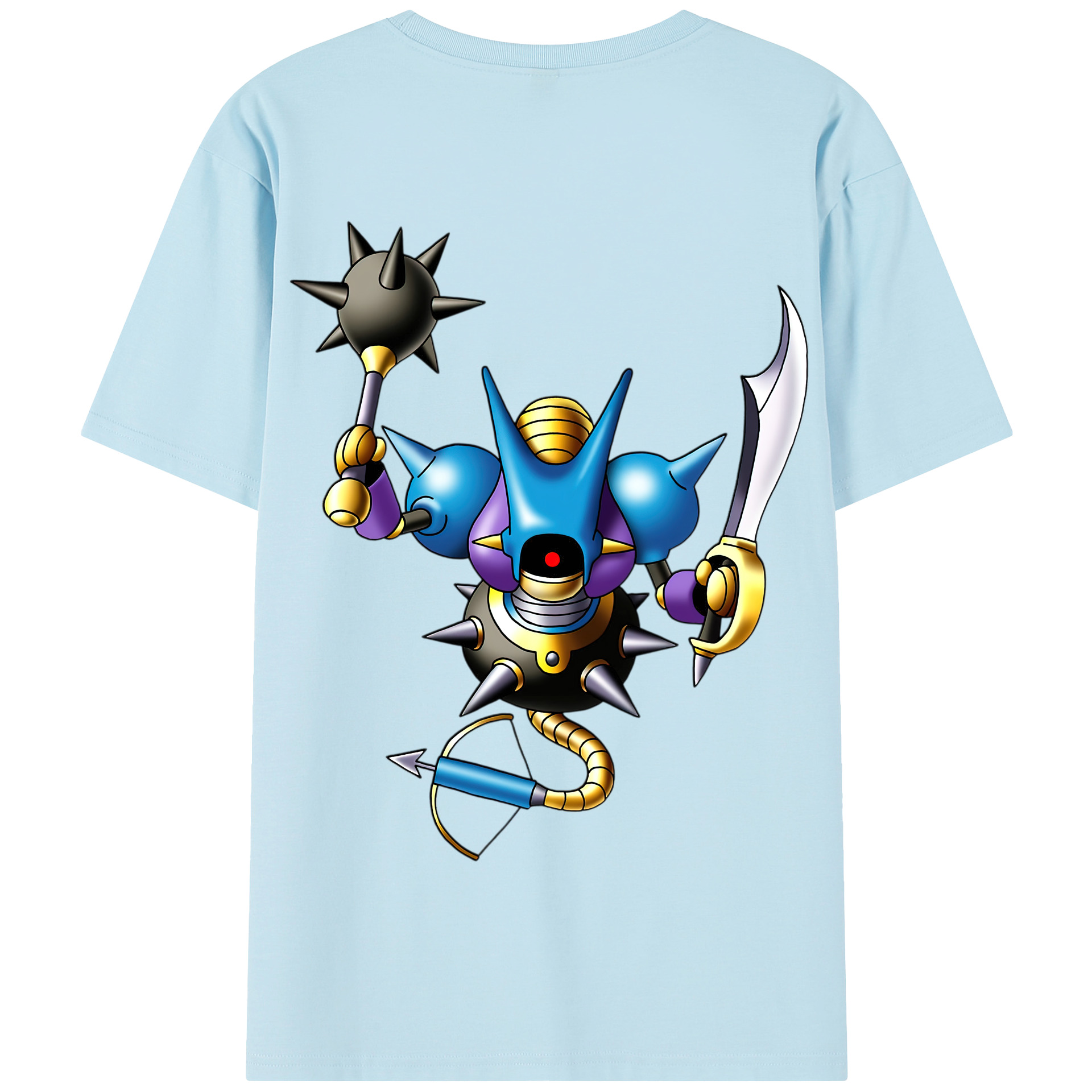 （画像用） ドラゴンクエスト Doragon Kuesuto Dragon Quest 綿100％半袖Tシャツ（背面プリント）